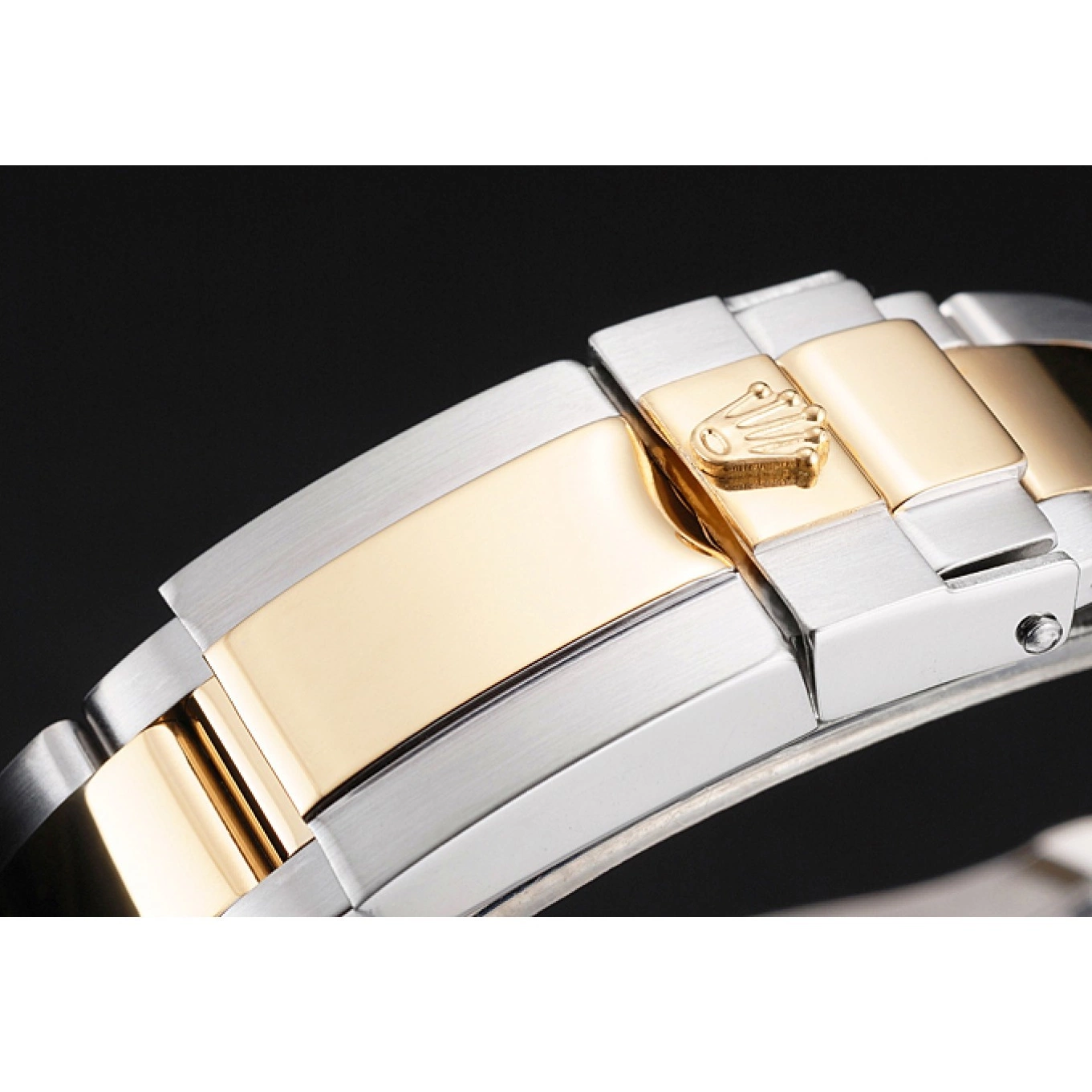 Aaa replica watch Case Tone Steel Yacht-Master Two Dial Stainless Bezel Gold White Swiss Bracelet Rolex 0725